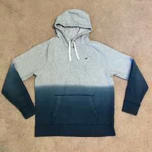 Hollister Gray and Blue Ombre Hoodie